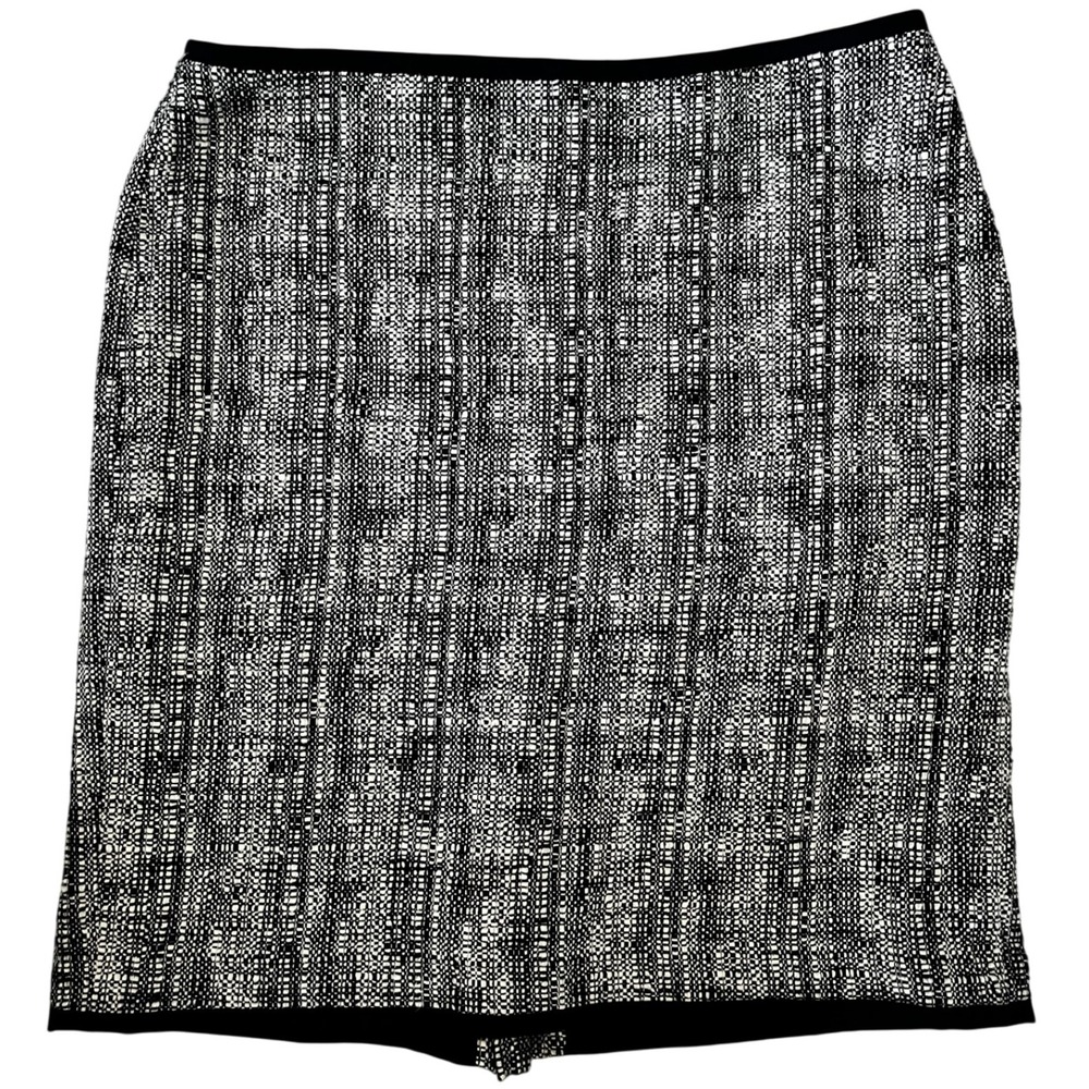 Talbots Petite 14P Black White Tweed Career Pencil Skirt‎